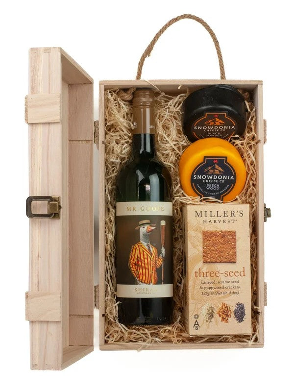 MrGooseShirazRedWine,Cheese&CrackersGiftBox