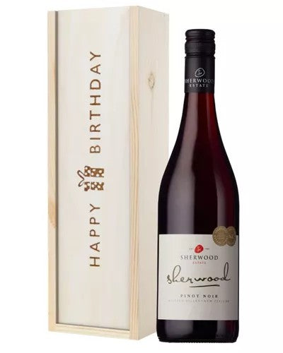 NewZealandPinotNoirRedWineBirthdayGiftInWoodenBox