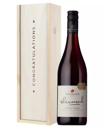 NewZealandPinotNoirRedWineCongratulationsGiftInWoodenBox