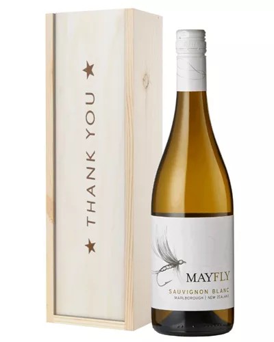 NewZealandSauvignonBlancWhiteWineThankYouGiftInWoodenBox