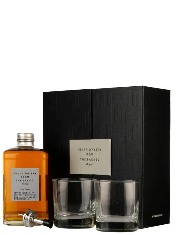 NikkaWhiskyFromtheBarrelGiftpack2Glass+Pourer50cl.51,4%