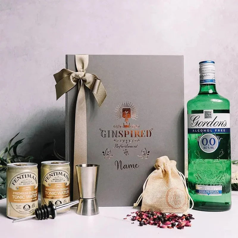 PersonalisedGordonsAlcoholFreeGinGiftSetinLuxuryEngravedGiftBox