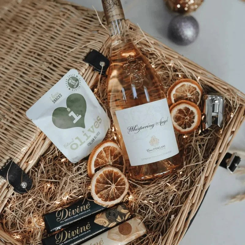 PersonalisedWhisperingAngelRoseWinePremiumGiftHamper