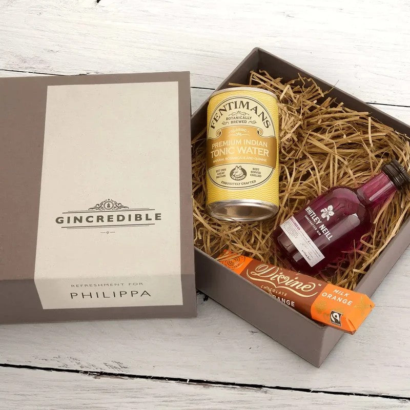 PersonalisedWhitleyNeillRhubarbandGingerGinMiniatureGiftSet