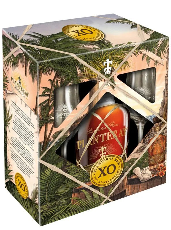 PlanterayRum–XOExtraOld20thAnniversaryGiftPack70cl.+2Glasses40%