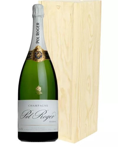 PolRogerChampagneMagnum150clinWoodenGiftBox