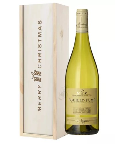 PouillyFumeWhiteWineSingleBottleChristmasGiftInWoodenBox