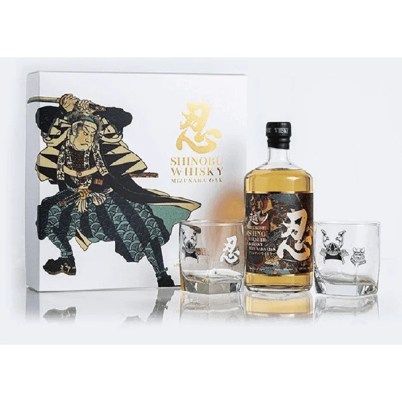 SHINOBUBlendedWhiskeyMizunaraOakFinish(70CL,43.0%Vol.)–GiftBoxwhith2glasses
