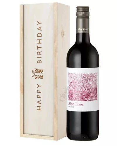 SouthAfricanShirazRedWineBirthdayGiftInWoodenBox
