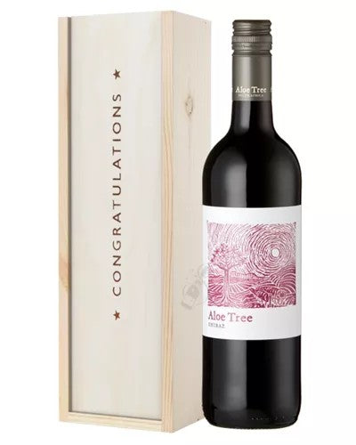SouthAfricanShirazRedWineCongratulationsGiftInWoodenBox