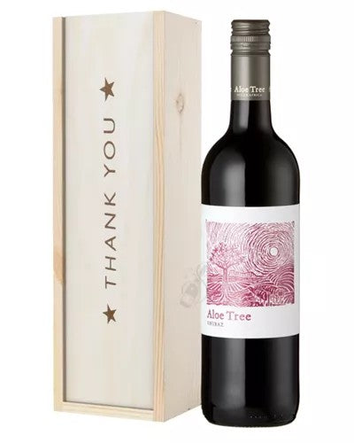 SouthAfricanShirazRedWineThankYouGiftInWoodenBox