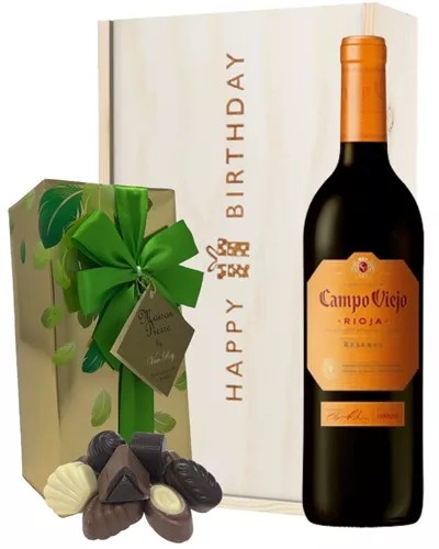 SpanishRiojaReservaRedWineandChocolateBirthdayGiftBox