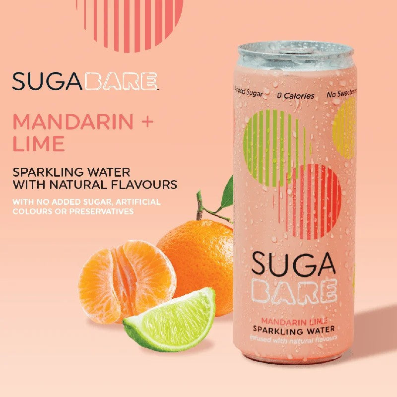 SugabareMandarin&LimeSparklingWater330mlx4Cans