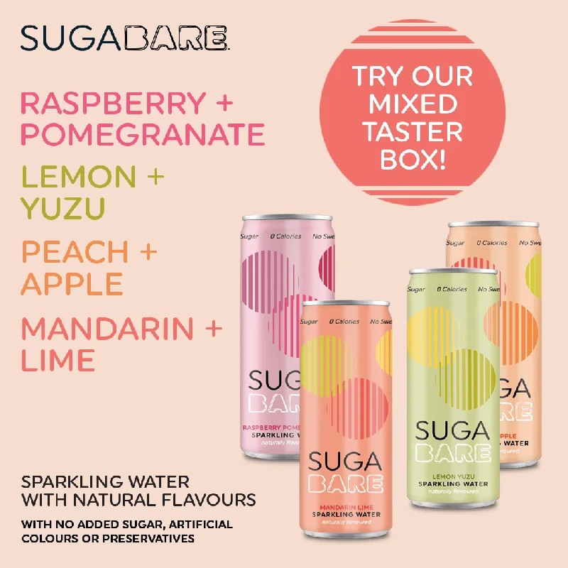 SugaBareMixedTasterBox330mlCansx4Pack