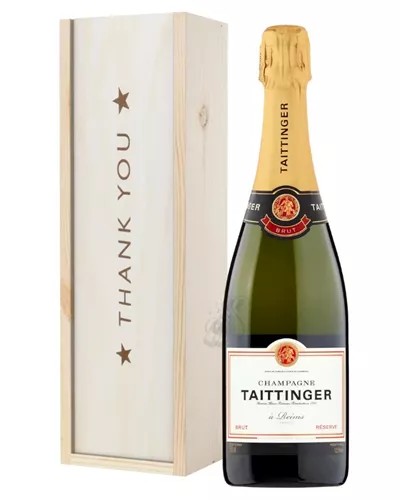 TaittingerBrutChampagneThankYouGiftInWoodenBox