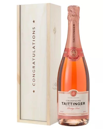 TaittingerRoseChampagneCongratulationsGiftInWoodenBox