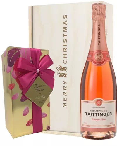TaittingerRoseChristmasChampagneandChocolatesGiftBox