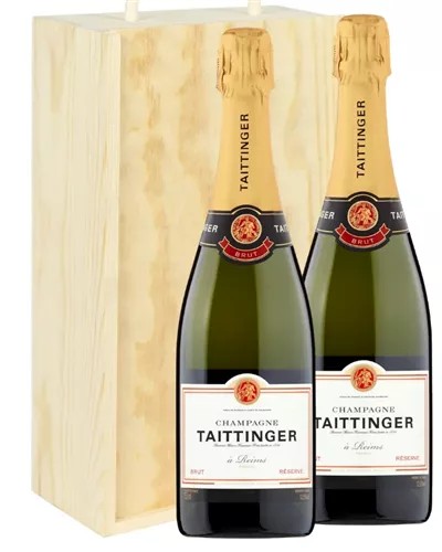 TaittingerTwoBottleChampagneGiftinWoodenBox