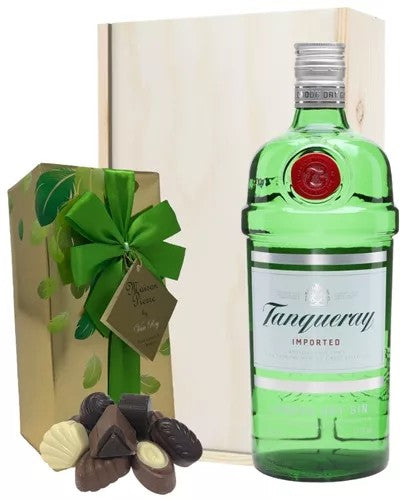 TanquerayGinAndChocolatesGiftSetinWoodenBox