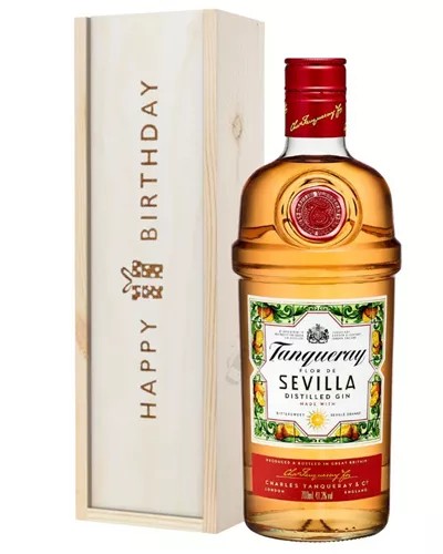 TanqueraySevillaGinBirthdayGiftInWoodenBox