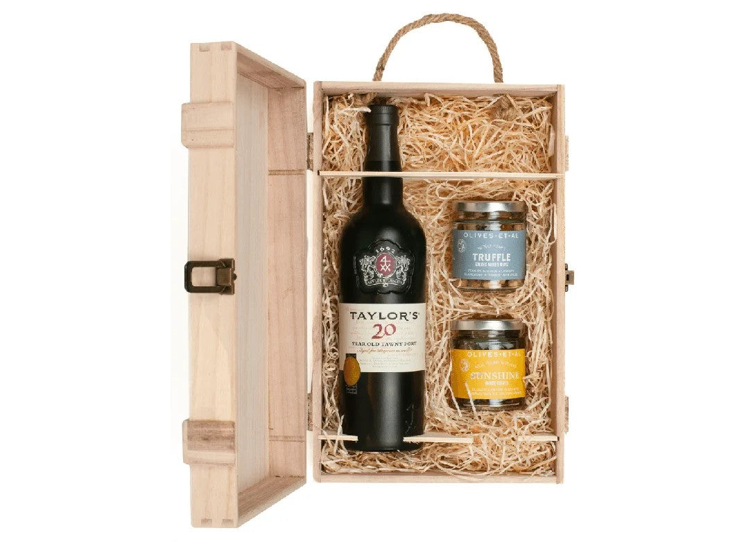 Taylor’s20YearOldTawnyPort&LuxuryNibblesWoodenGiftBoxSet