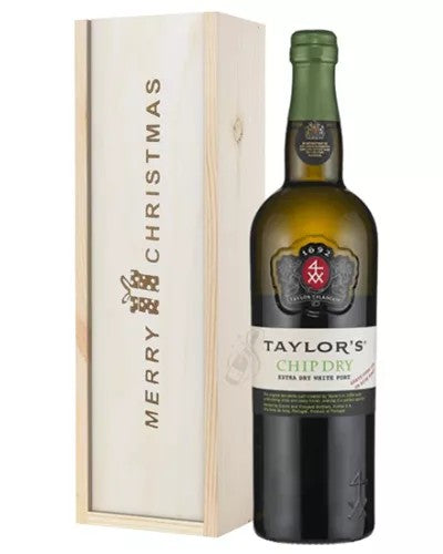 TaylorsChipDryWhitePortChristmasGiftInWoodenBox