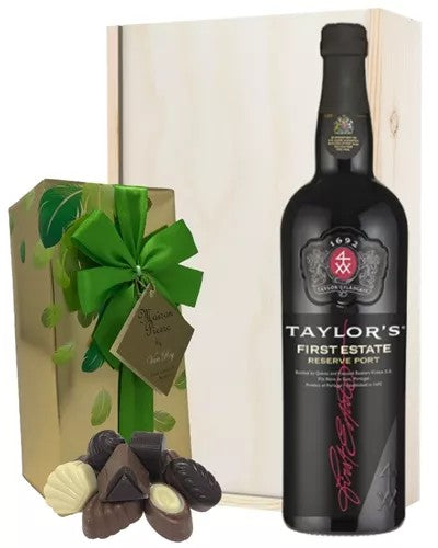 TaylorsFirstEstatePortandChocolatesGiftSetinWoodenBox