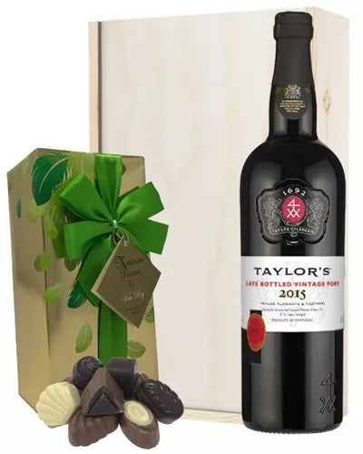 TaylorsLBVPortandChocolatesGiftSetinWoodenBox