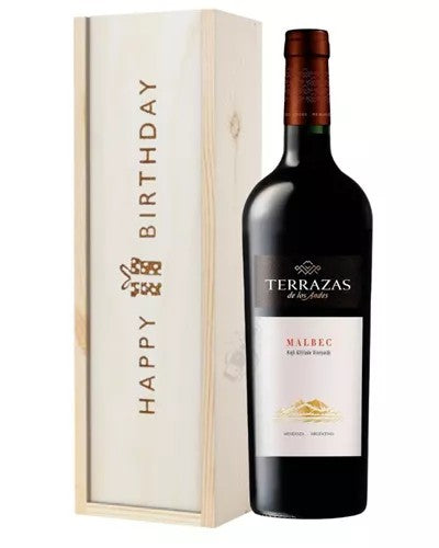 TerrazasReservaMalbecRedWineBirthdayGiftInWoodenBox