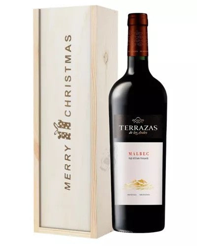 TerrazasReservaMalbecRedWineSingleBottleChristmasGiftInWoodenBox
