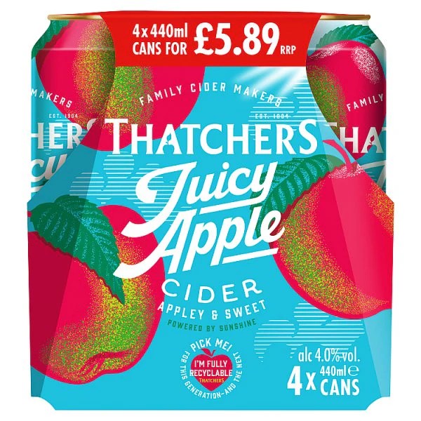 ThatchersJuicyAppleCider24x440mlCans4.0%ABV