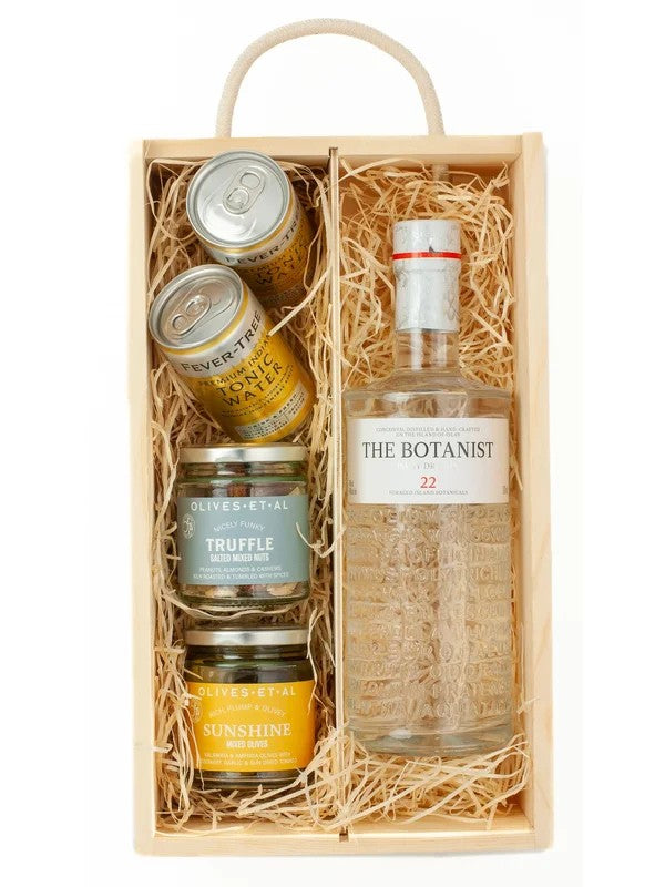 TheBotanistOriginalIslayDryGin&LuxuryNibblesWoodenGiftSet