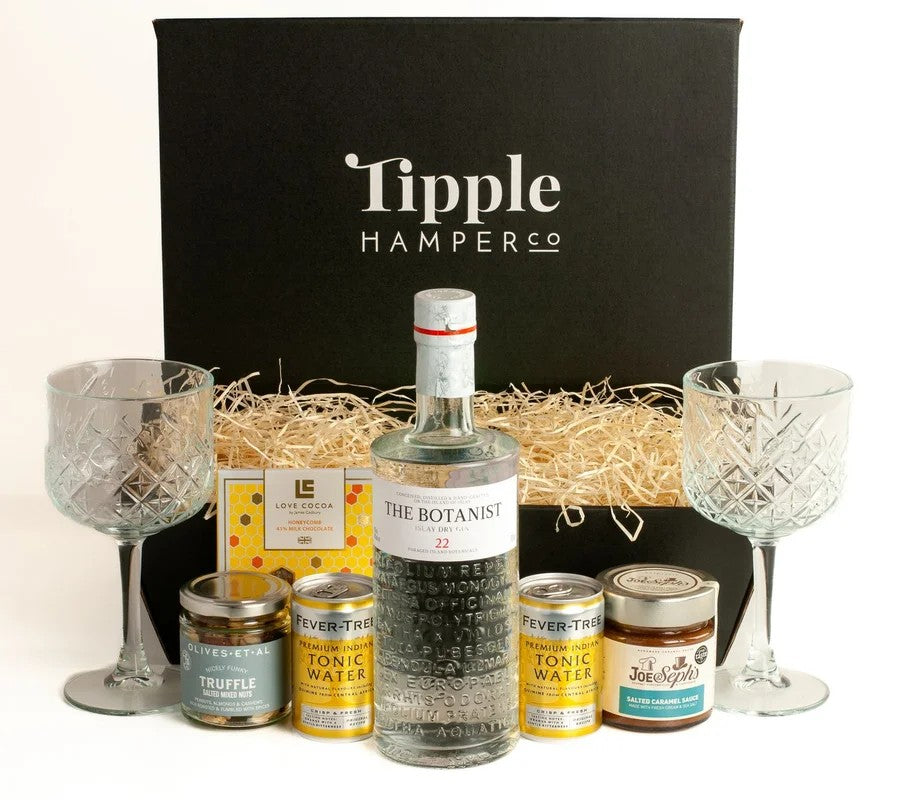 TheBotanistOriginalIslayDryGin,Tonic,VintageGinGlasses,&LuxurySnacksHamper