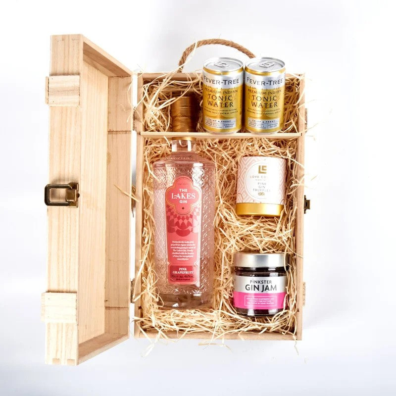 TheLakesPinkGrapefruitGin&LuxuryNibblesWoodenGiftBoxSet