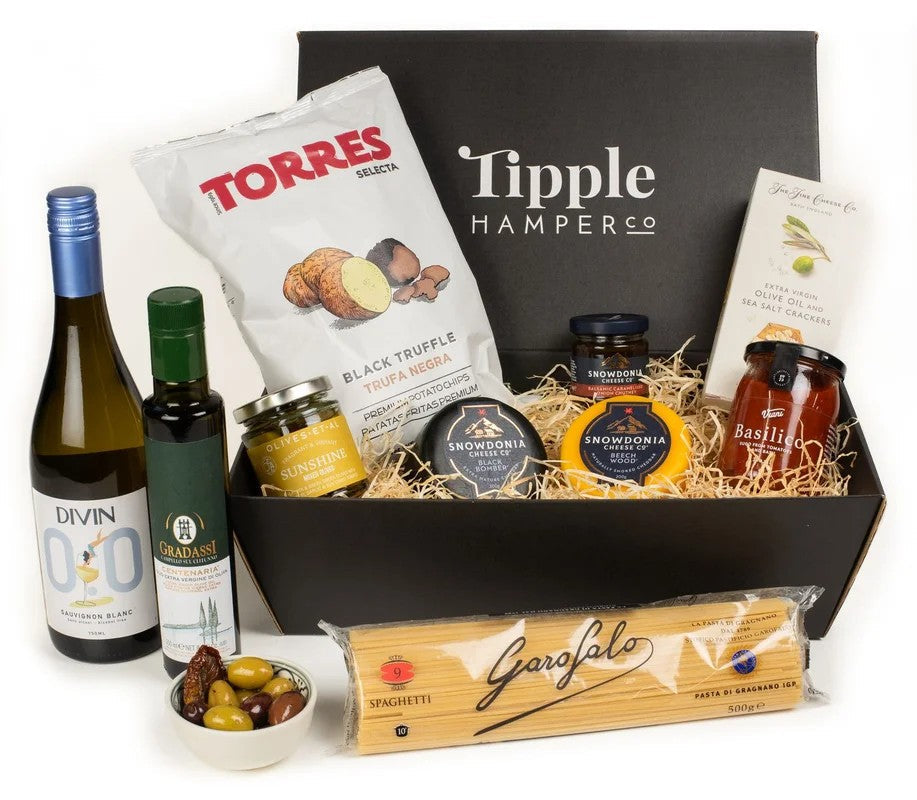 TheNon-AlcoholicWhiteWine,Cheese&NibblesHamper