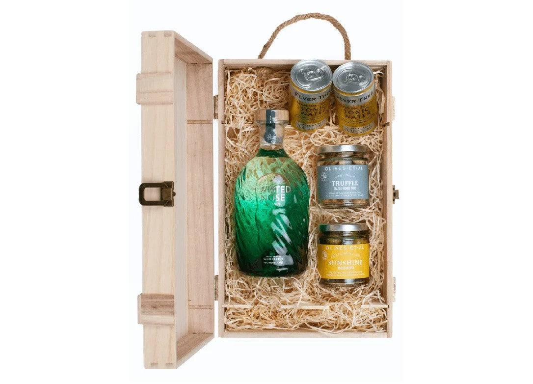 TwistedNoseGin&LuxuryNibblesWoodenGiftBoxSet