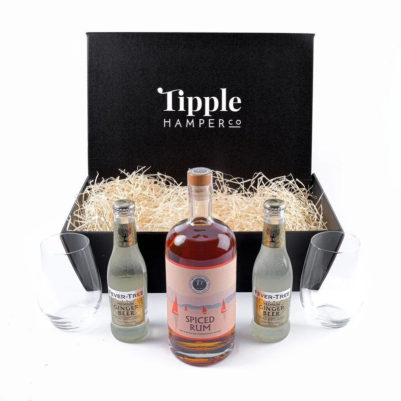 TwoDriftersSpicedRum,MixerandGlassesGiftSet–40%ABV
