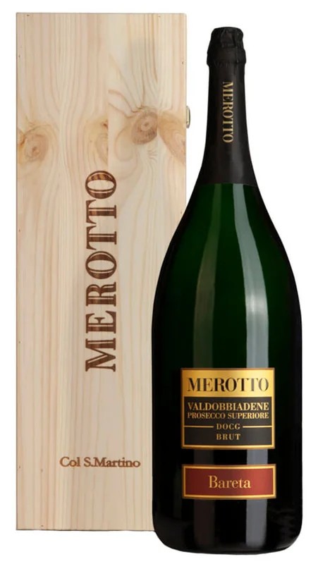 ValdobbiadeneProseccoSup.DOCGBrut–JEROBOAM–Bareta–WoodenCase–Merotto