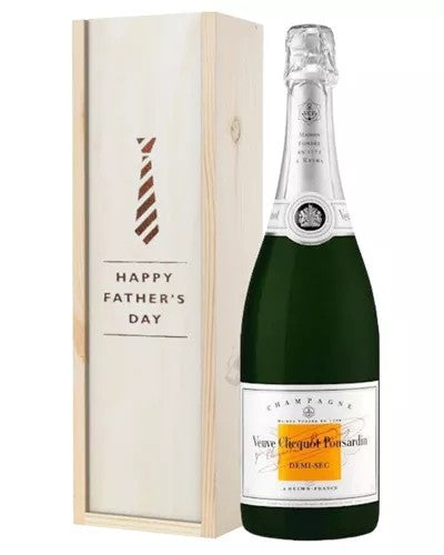 VeuveClicquotDemiSecChampagneFathersDayGiftInWoodenBox