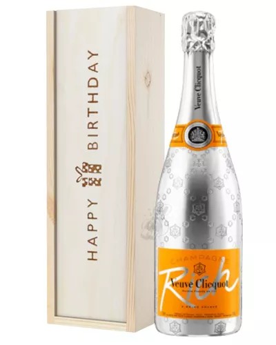 VeuveClicquotRichChampagneBirthdayGiftInWoodenBox