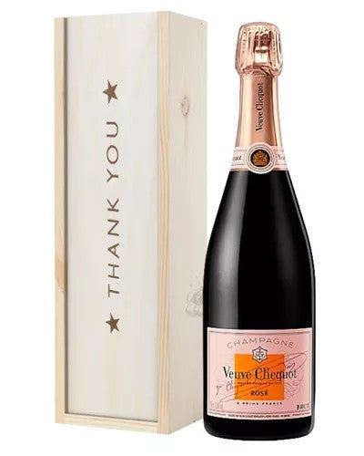 VeuveClicquotRoseChampagneThankYouGiftInWoodenBox