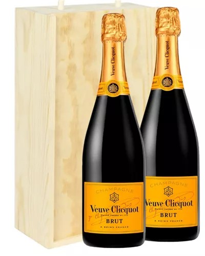 VeuveClicquotTwoBottleChampagneGiftinWoodenBox