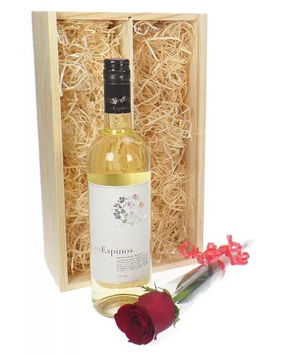 WhiteWineAndRedRoseValentinesGift