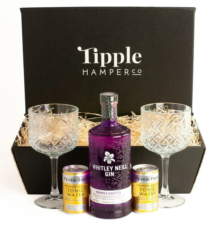 WhitleyNeillRhubarb&GingerGin,TonicandVintageGinGlassesHamper