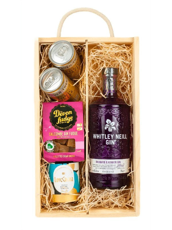 WhitleyNeillRhubarb&GingerGinLuxuryNibblesWoodenGiftBoxSet