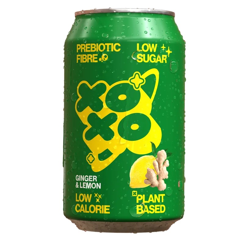 XOXOGingerandLemonPrebioticSoda–LowSugarAlcoholFreeSoftDrink