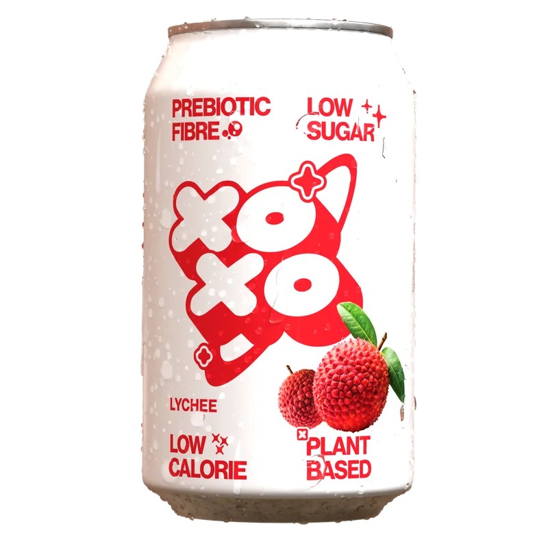 XOXOLycheePrebioticSoda–LowSugarAlcoholFreeSoftDrink
