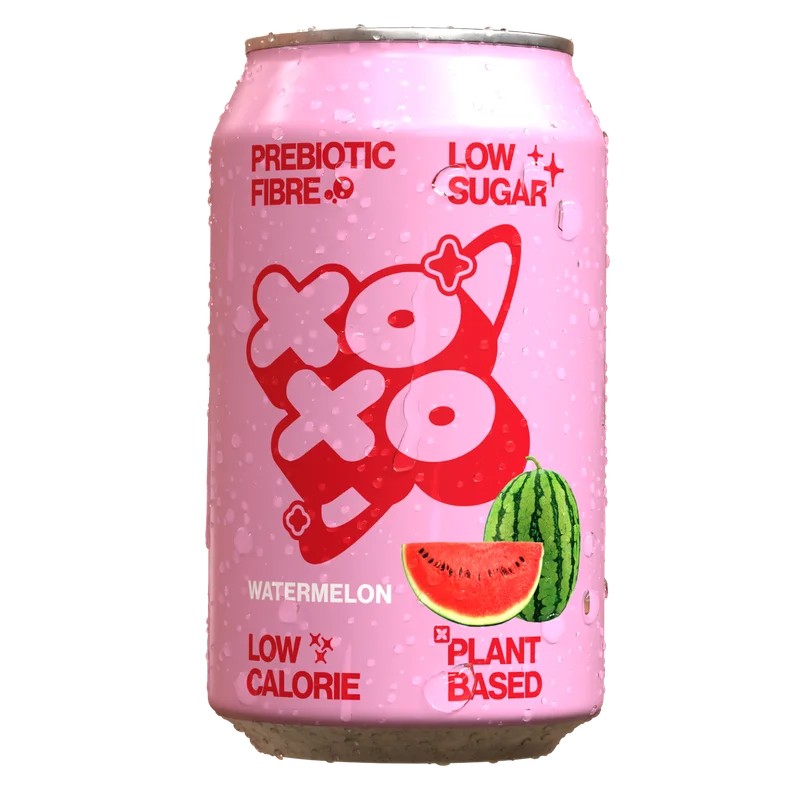 XOXOWatermelonPrebioticSoda–LowSugarAlcoholFreeSoftDrink